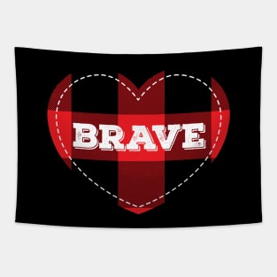 Buffalo Plaid Lumberjack Brave Love Heart Tapestry