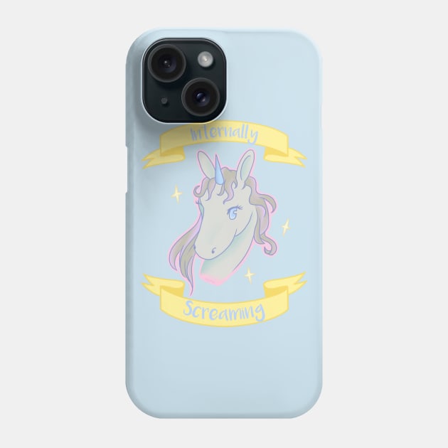 Internally Screaming Unicorn Phone Case by NinjaKlee