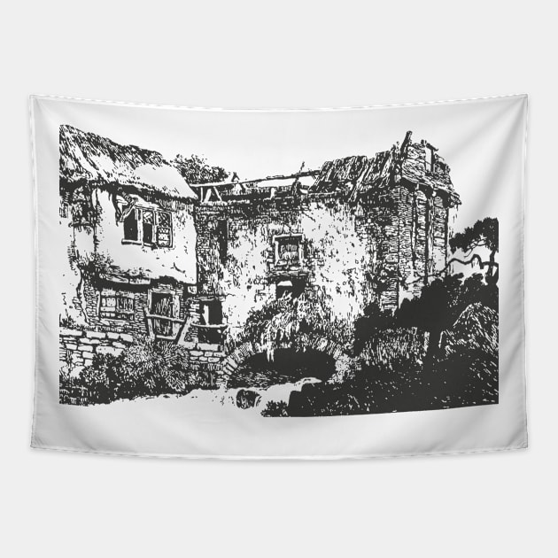 Devastated home Tapestry by Creative Art Store