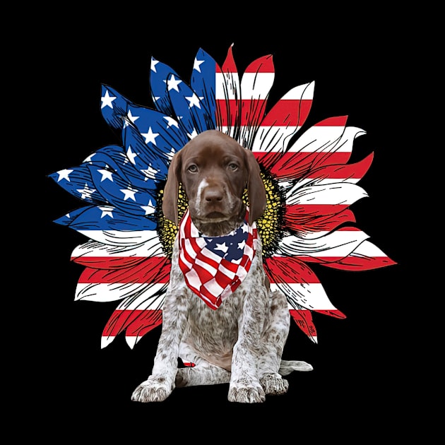 German Shorthaired Pointer American Flag Sunflower by sueannharley12