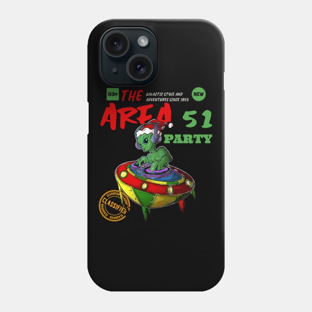 Christmas DJ Alien Phone Case by Trendy Black Sheep