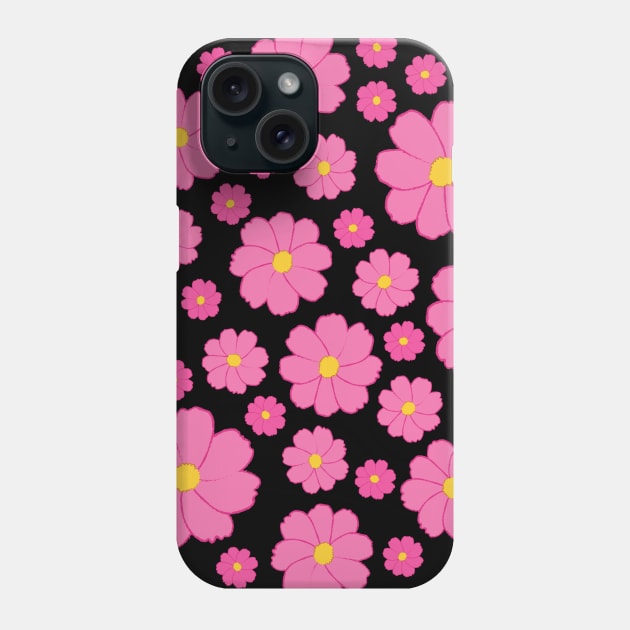 Cosmos | Flower | Summer Autumn | Pink | Black Phone Case by Wintre2