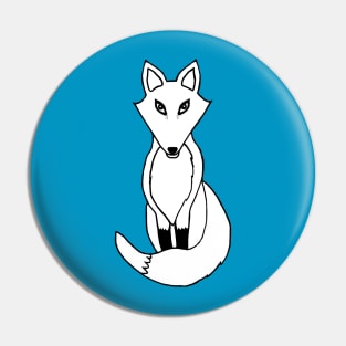 White Fox Pin