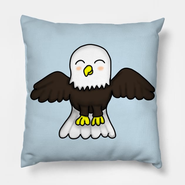 Chibi Bald Eagle Pillow by Aeriskate