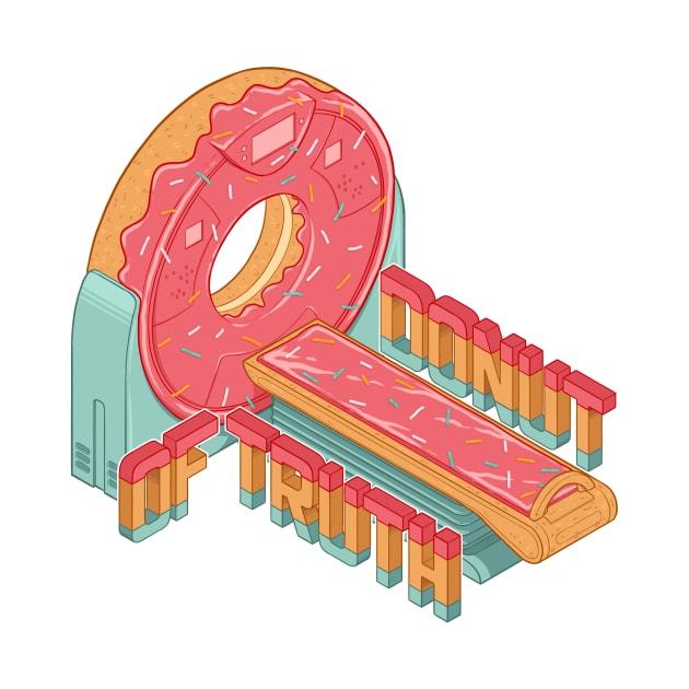 Donut of truth - CT donut scanner isometric illustration by daddymactinus