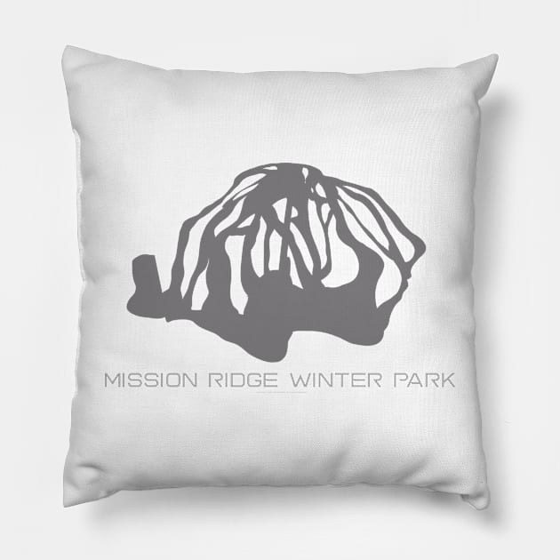 Mission Ridge Winter Park Resort 3D Pillow by Mapsynergy