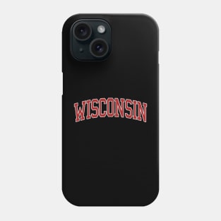 Wisconsin - college university font letters football basketball baseball softball volleyball hockey lover fan player christmas birthday gift for men women kids mothers fathers day dad mom vintage retro Phone Case