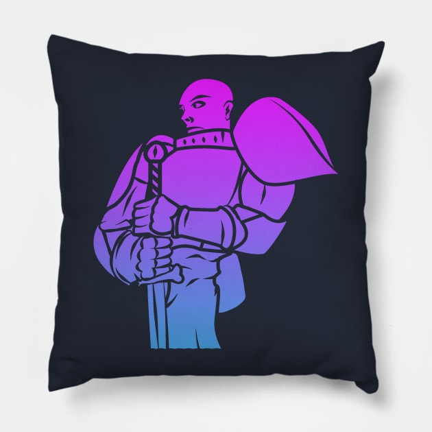 Knight Paladin (Twilight): A Fantasy Design Pillow by McNerdic