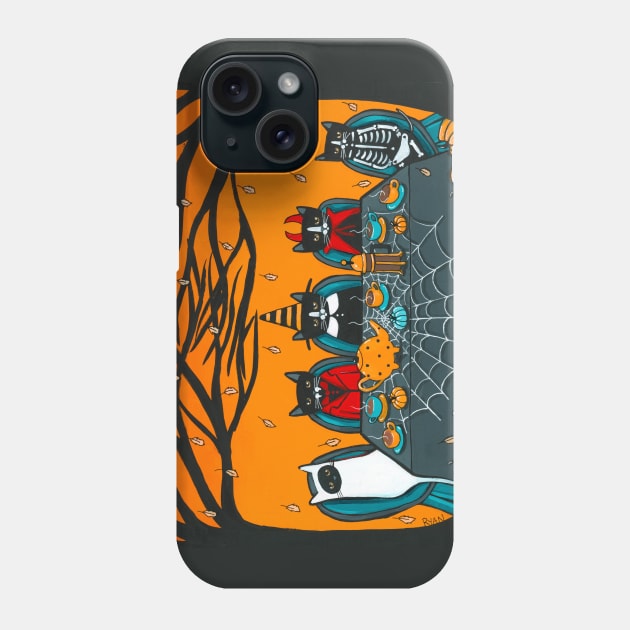Halloween Tea and Coffee Party Phone Case by KilkennyCat Art