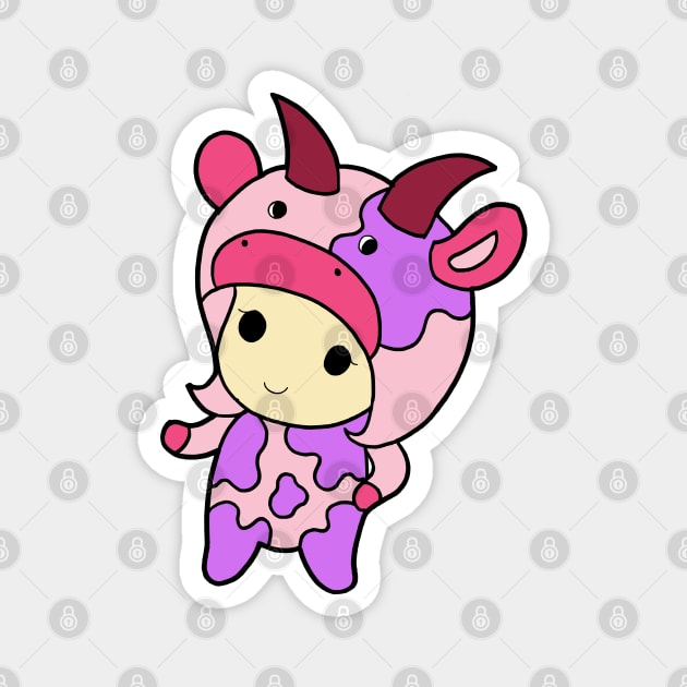 Kawaii Purple Cow - Cow Anthro Magnet by coloringiship