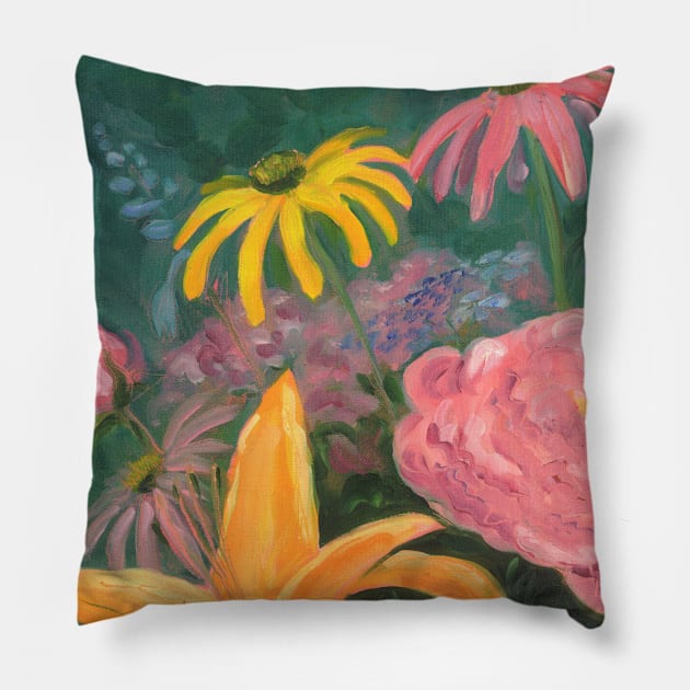 Summer Flowers Pillow by HelenDBVickers