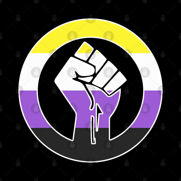 Black Lives Matter Fist Circled LGBTQ Flag Nonbinary by aaallsmiles