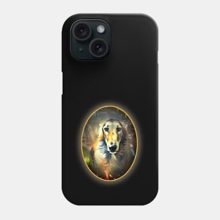 Borzoi in oval frame Phone Case