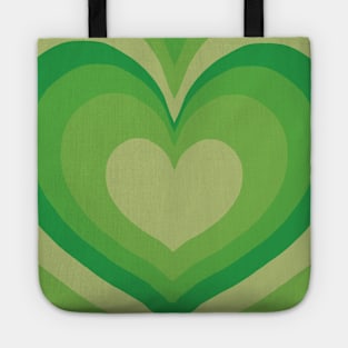 green gradient heart tunnel Tote