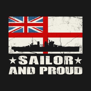 Sailor and Proud British Flag Design T-Shirt