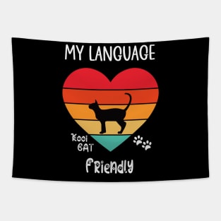 My Language Friendly Cat Tapestry