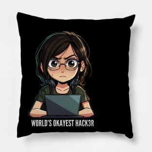 World's Okayest Hacker v4 Pillow