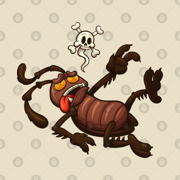 Dead Cartoon Cockroach by TheMaskedTooner