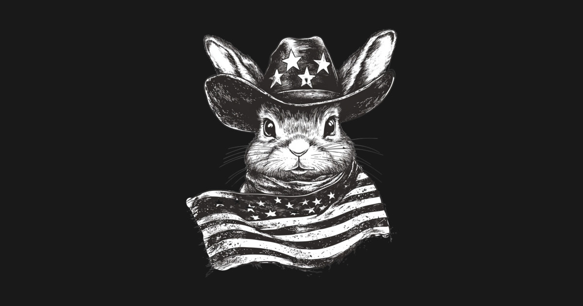 Rabbit wearing American Flag - Rabbit - T-Shirt | TeePublic