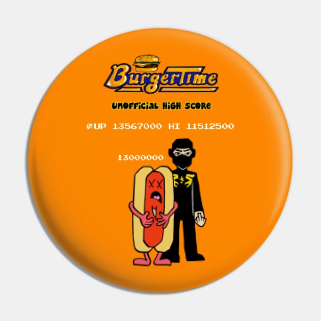 Ninja Brian's Burger Time High Score Pin by LuisIPT