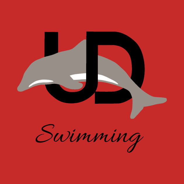 Black Logo Swimming by Ukiah Dolphins