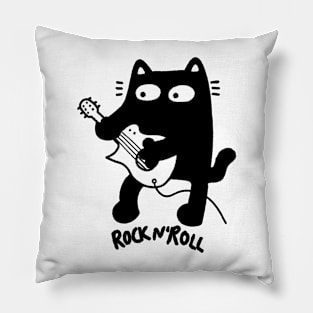 Rock n‘ Roll cat with e guitar Pillow