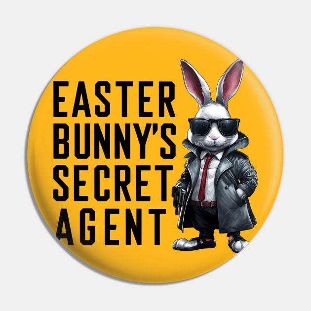 Easter Bunny Secret Agent Pin by NomiCrafts