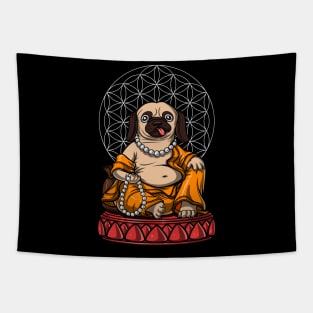 Pug Dog Buddha Tapestry