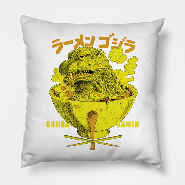 Gojira Ramen Pillow by caravantshirts