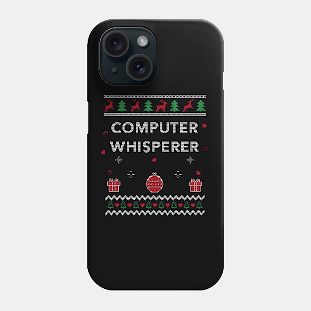Computer Whisperer Tech IT Support Ugly Christmas Gift Design Phone Case by Dr_Squirrel
