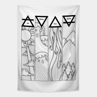 Air Fire Water Earth Four Elements Greek Triangle Symbols Tapestry
