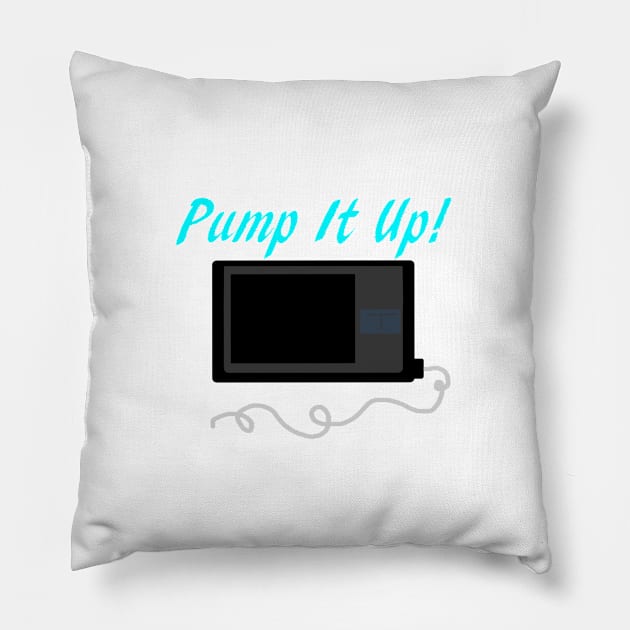 Pump It Up! 2 Cyan Pillow by CatGirl101