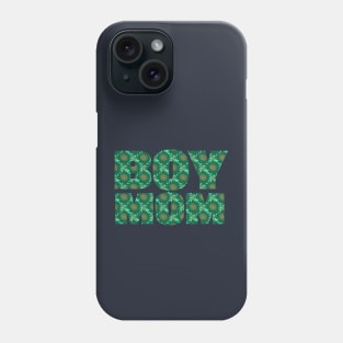 Boy Mom Green Floral Typography Phone Case