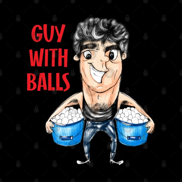 Guy with Balls: Humorous Chicken Eggs Bucket by PrezencikABC