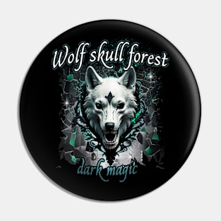 Wolf skull forest dark magic gothic - 4 Pin