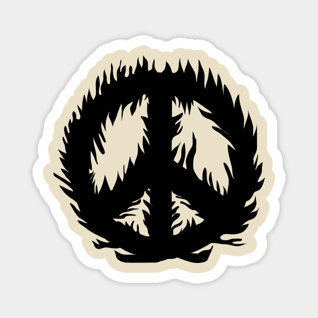 Burning Peace Symbol Magnet by theramashley