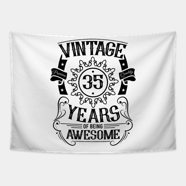 35th birthday gift ideas vintage women men Tapestry by HBfunshirts