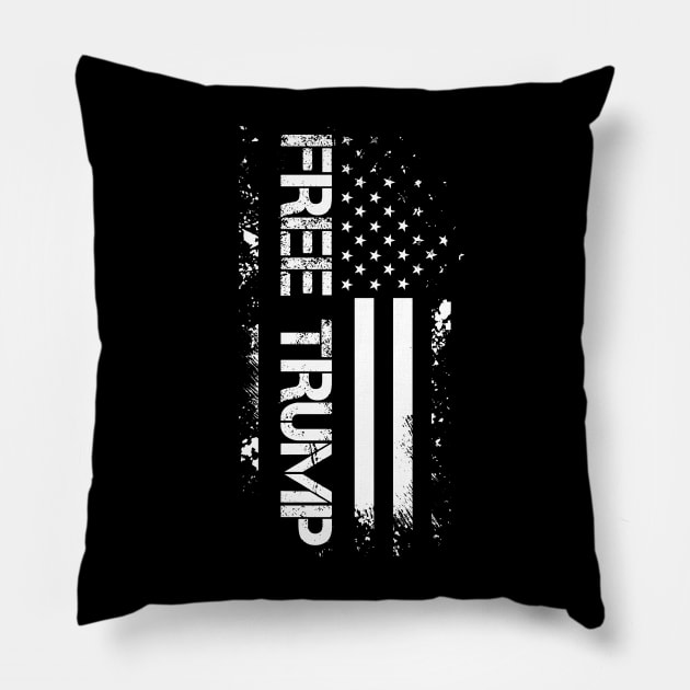 Free Trump, black Pillow by Traditional-pct