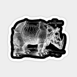 Durer's Rhinoceros in White Magnet