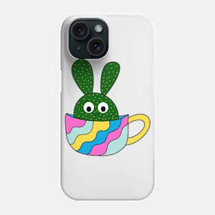 Cute Cactus Design #125: Cute Beaver Tail Cactus In A Colorful Mug Phone Case