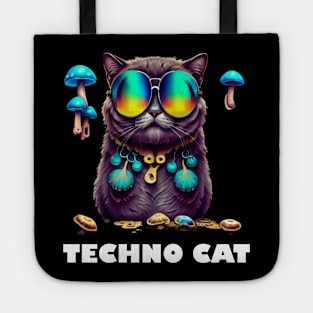 Techno T-Shirt - Techno Cat Organism - Catsondrugs.com - Techno, rave, edm, festival, techno, trippy, music, 90s rave, psychedelic, party, trance, rave music, rave krispies, rave flyer T-Shirt T-Shirt T-Shirt Tote