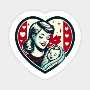 Vintage Motherhood Love Heart Symbol of Maternal Affection T-Shirt Magnet