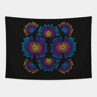 Psychedelic Art Lotus Flower Tapestry