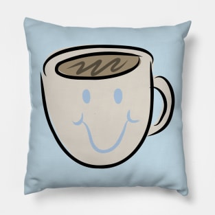 Smile Breakfast Mug of Coffee or Tea Pillow