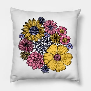 Inked Floral Pillow