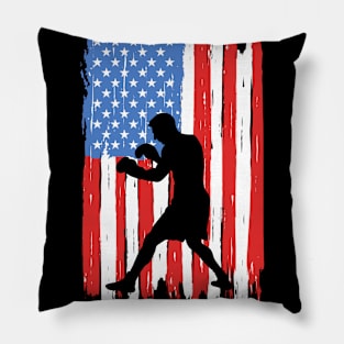 American Flag Western Boxing Graphic Pillow