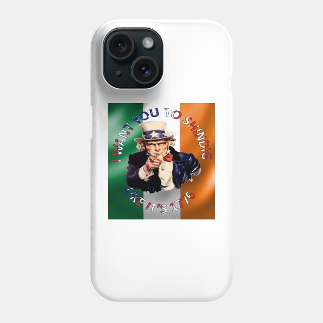 Irish American Uncle Sam Celebration Shindig Phone Case by taiche