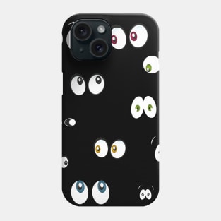 Glowing in the dark colorful spooky eyes Halloween design Phone Case