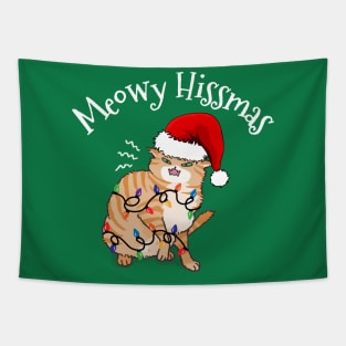 Meowy Hissmas / Funny Christmas Shirt / Christmas Cat Shirt / Funny Christmas Gift for Cat Lover / Merry Christmas Cat / Holiday Cat Tapestry