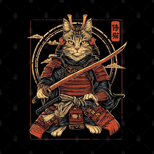 Samurai Cat, Japanese Cat Art Aesthetic, Cat Lover by Apocatnipse Meow